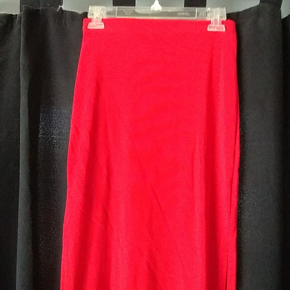 Red maxi skirt